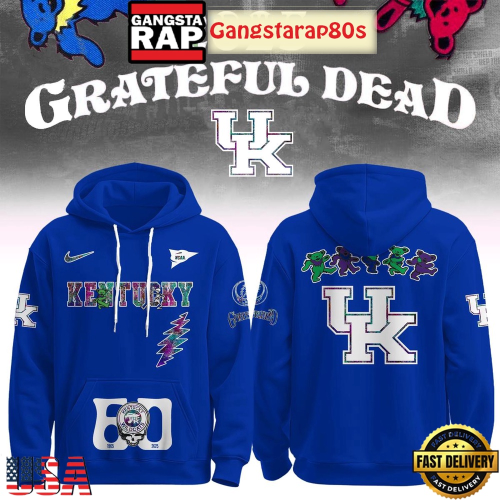 Kentucky Wildcats Grateful Dead 60 Years 2025 Special Edition All Over Print Hoodie Kentucky Wildcats Grateful Dead 60 Years 2025 Special Edition All Over Print Hoodie