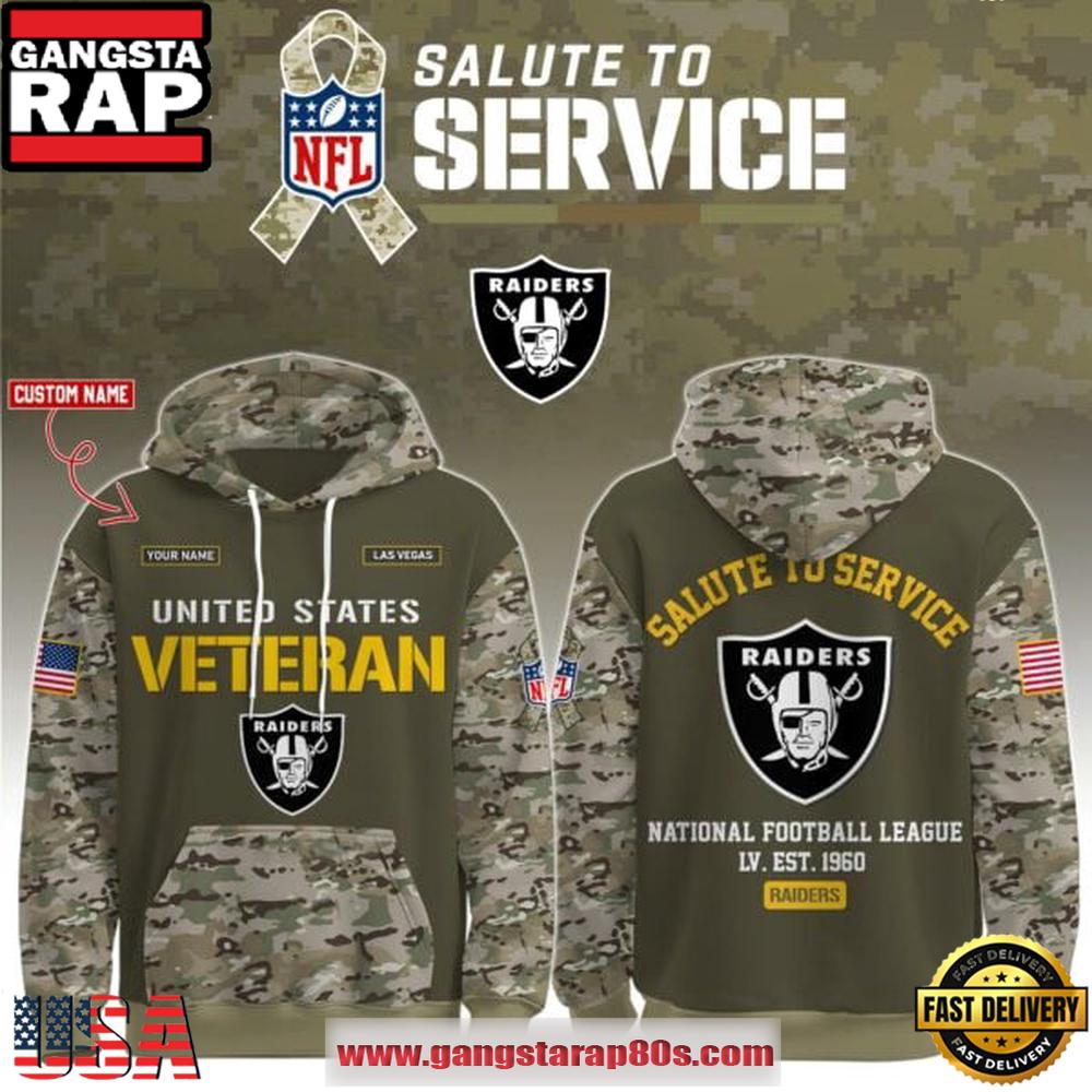 Las Vegas Raiders NFL Veteran Birthday 2025 Custom Name Unisex Hoodie Las Vegas Raiders NFL Veteran Birthday 2025 Custom Name Unisex Hoodie
