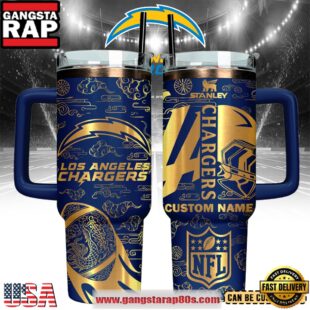 Los Angeles Chargers Custom Stanley Quencher Tumbler With Handle 40oz
