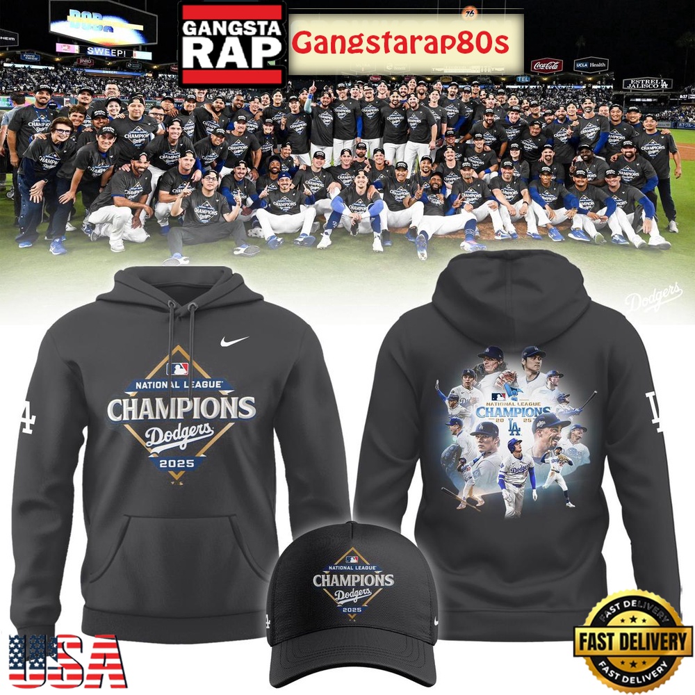 Los Angeles Dodgers 2025 NL Champions Legend Team Gray Special Edition All Over Print Hoodie Los Angeles Dodgers 2025 NL Champions Legend Team Gray Special Edition All Over Print Hoodie