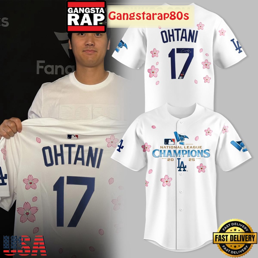 Los Angeles Dodgers Ohtani NLCS 2025 Champions Baseball Jersey Los Angeles Dodgers Ohtani NLCS 2025 Champions Baseball Jersey