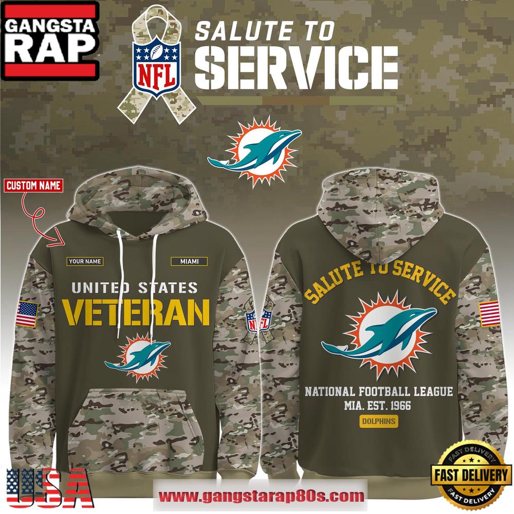 Miami Dolphins NFL Veteran Birthday 2025 Custom Name Unisex Hoodie Miami Dolphins NFL Veteran Birthday 2025 Custom Name Unisex Hoodie