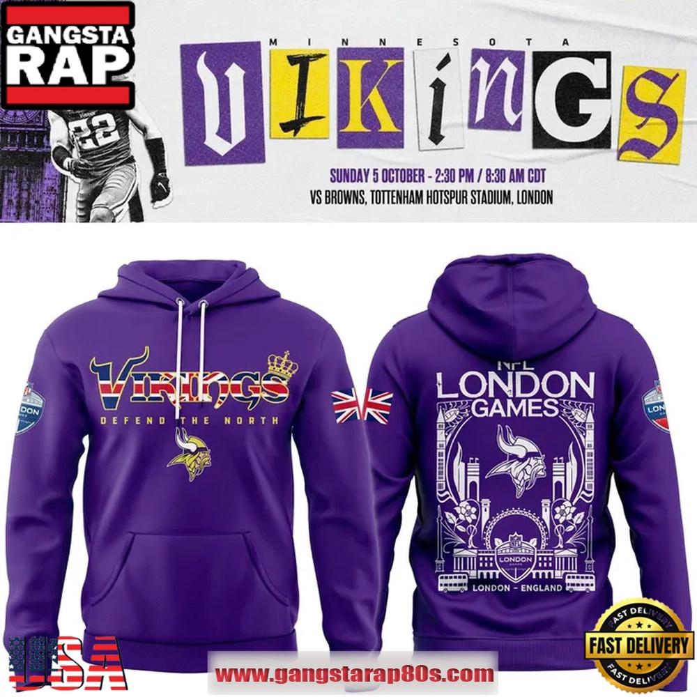 Minnesota Vikings NFL London Game 2025 Unisex Hoodie Minnesota Vikings NFL London Game 2025 Unisex Hoodie