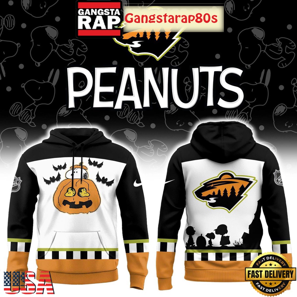 Minnesota Wild Snoopy Peanuts Halloween 2025 Unisex Hoodie Minnesota Wild Snoopy Peanuts Halloween 2025 Unisex Hoodie