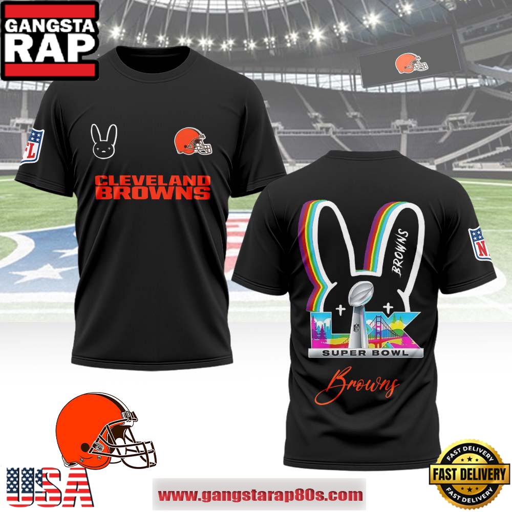 Cleveland Browns x Bad Bunny Super Bowl LX 2026 All Over Print Shirt Cleveland Browns x Bad Bunny Super Bowl LX 2026 All Over Print Shirt