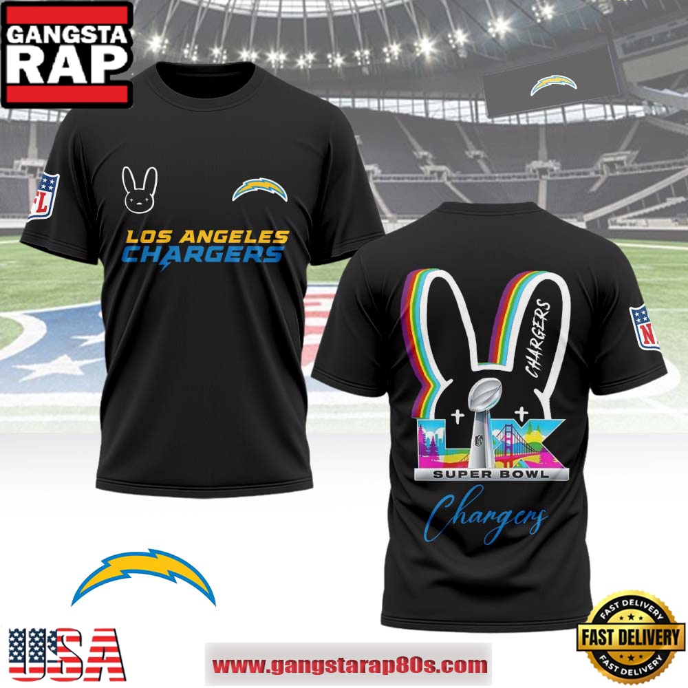 Los Angeles Chargers x Bad Bunny Super Bowl LX 2026 All Over Print Shirt Los Angeles Chargers x Bad Bunny Super Bowl LX 2026 All Over Print Shirt
