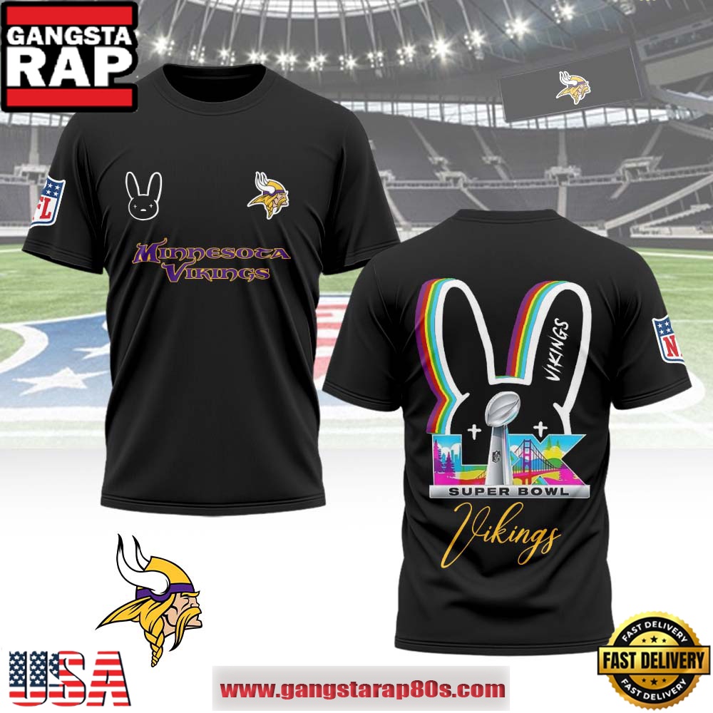 Minnesota Vikings x Bad Bunny Super Bowl LX 2026 All Over Print Shirt Minnesota Vikings x Bad Bunny Super Bowl LX 2026 All Over Print Shirt