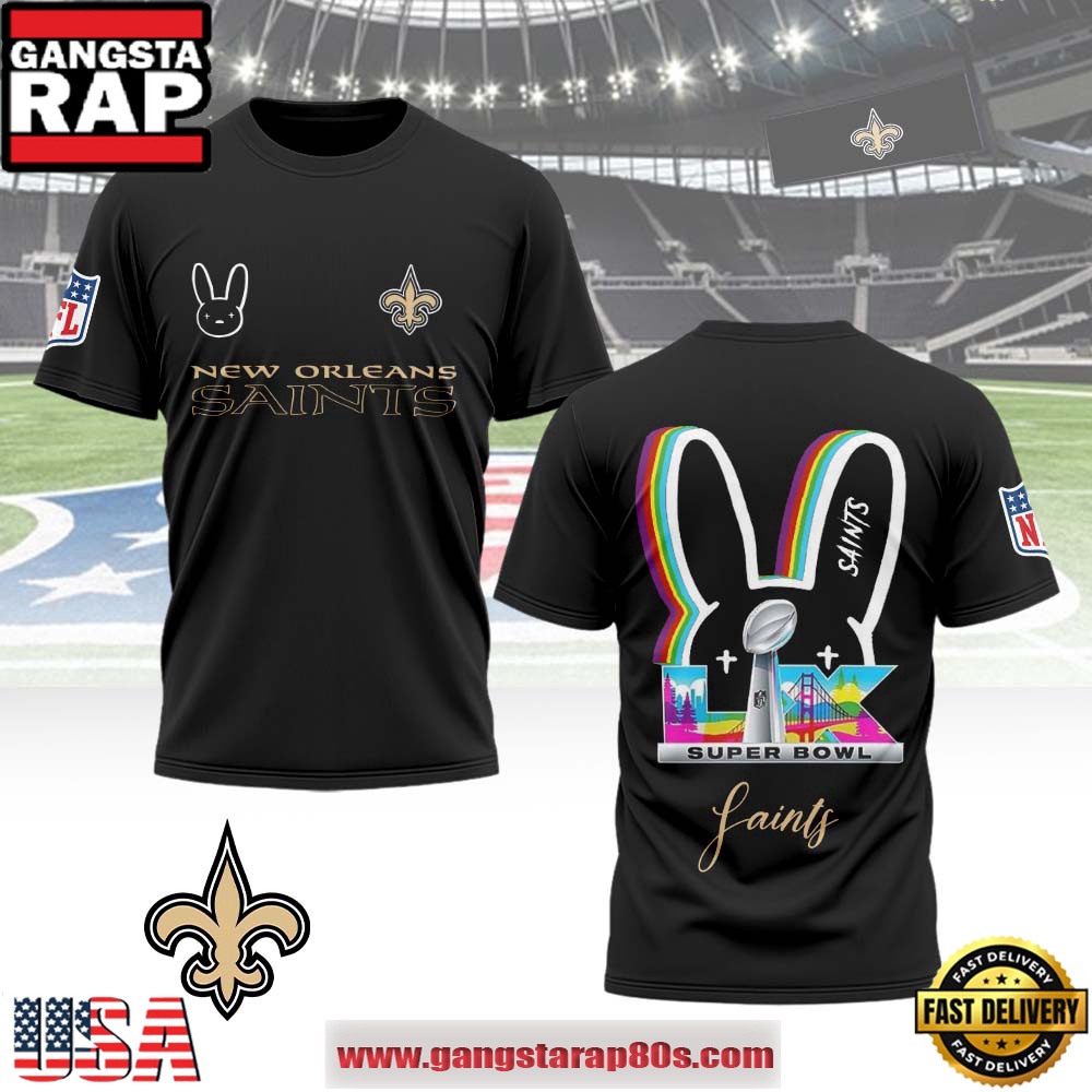 New Orleans Saints x Bad Bunny Super Bowl LX 2026 All Over Print Shirt New Orleans Saints x Bad Bunny Super Bowl LX 2026 All Over Print Shirt