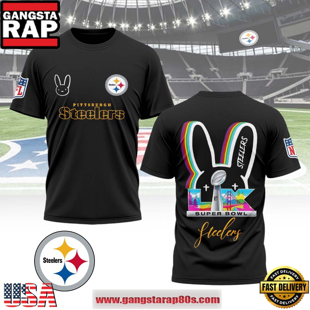 Pittsburgh Steelers x Bad Bunny Super Bowl LX 2026 All Over Print Shirt Pittsburgh Steelers x Bad Bunny Super Bowl LX 2026 All Over Print Shirt