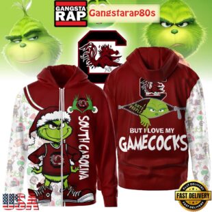 NCAA South Carolina Gamecocks Funny Grinch Football 2025-2026 Zip Hoodie Shirt