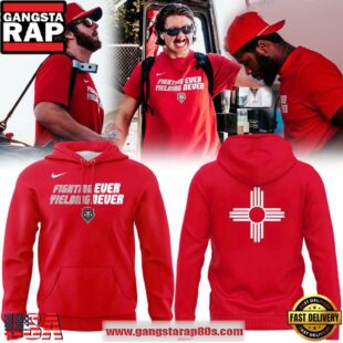 New Mexico Lobos Fighting Ever Yielding Never Red Hoodie Shirt