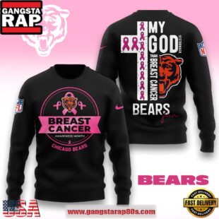 NFL Chicago Bears My God Is Stronger Than Breast Cancer 2025 Sweatshirt