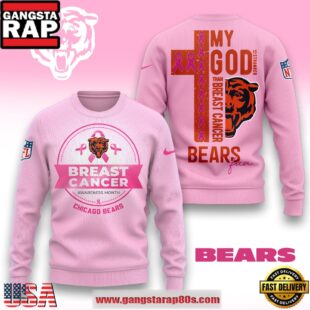 NFL Chicago Bears My God Is Stronger Than Breast Cancer Sweatshirt