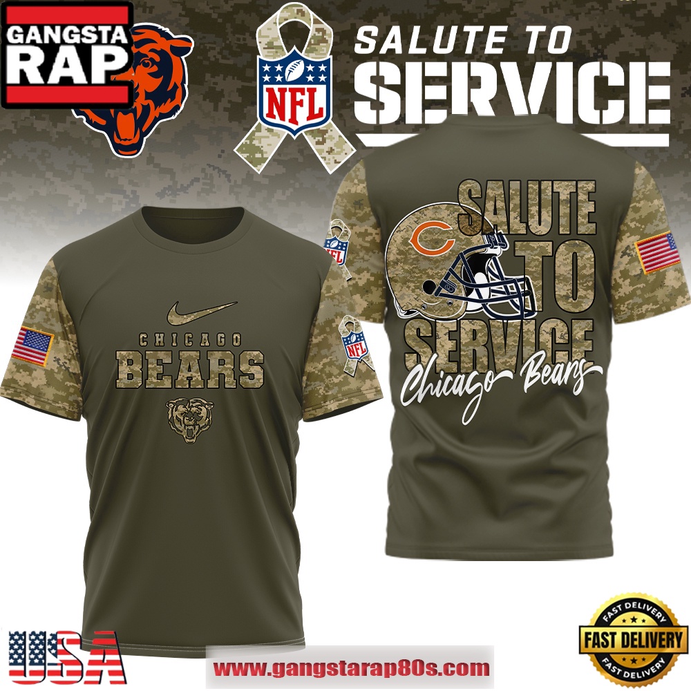 NFL Chicago Bears Salute To Service 2025 Military Tribute Shirt NFL Chicago Bears Salute To Service 2025 Military Tribute Shirt