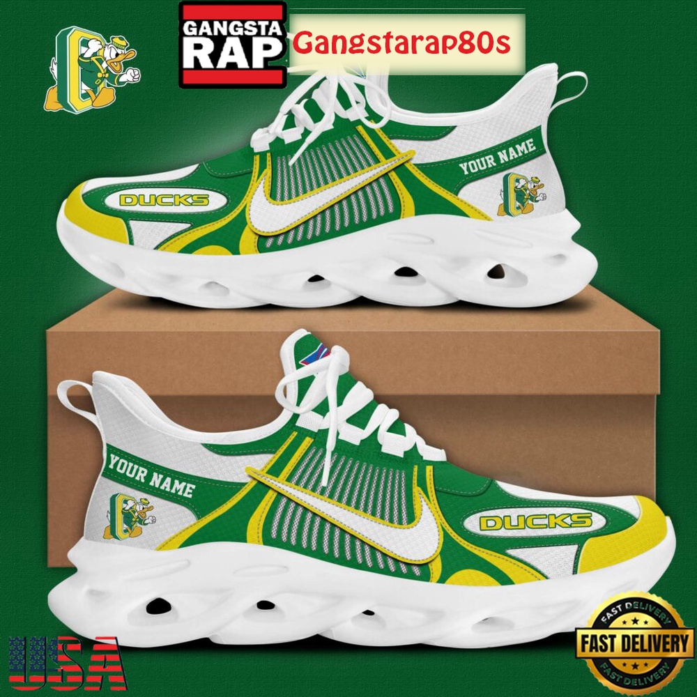 Oregon Ducks Basketball New Season Custom Air Max Soul Shoes White Oregon Ducks Basketball New Season Custom Air Max Soul Shoes White