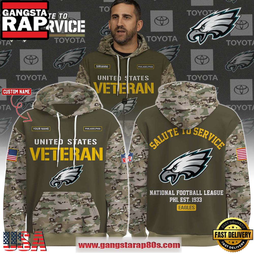 Philadelphia Eagles NFL Veteran Birthday 2025 Custom Name Unisex Hoodie Philadelphia Eagles NFL Veteran Birthday 2025 Custom Name Unisex Hoodie