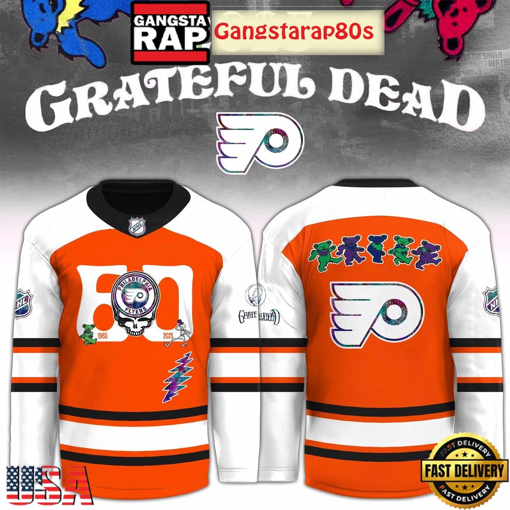 Philadelphia Flyers x Grateful Dead 60 Years Special Edition Hockey Jersey Philadelphia Flyers x Grateful Dead 60 Years Special Edition Hockey Jersey