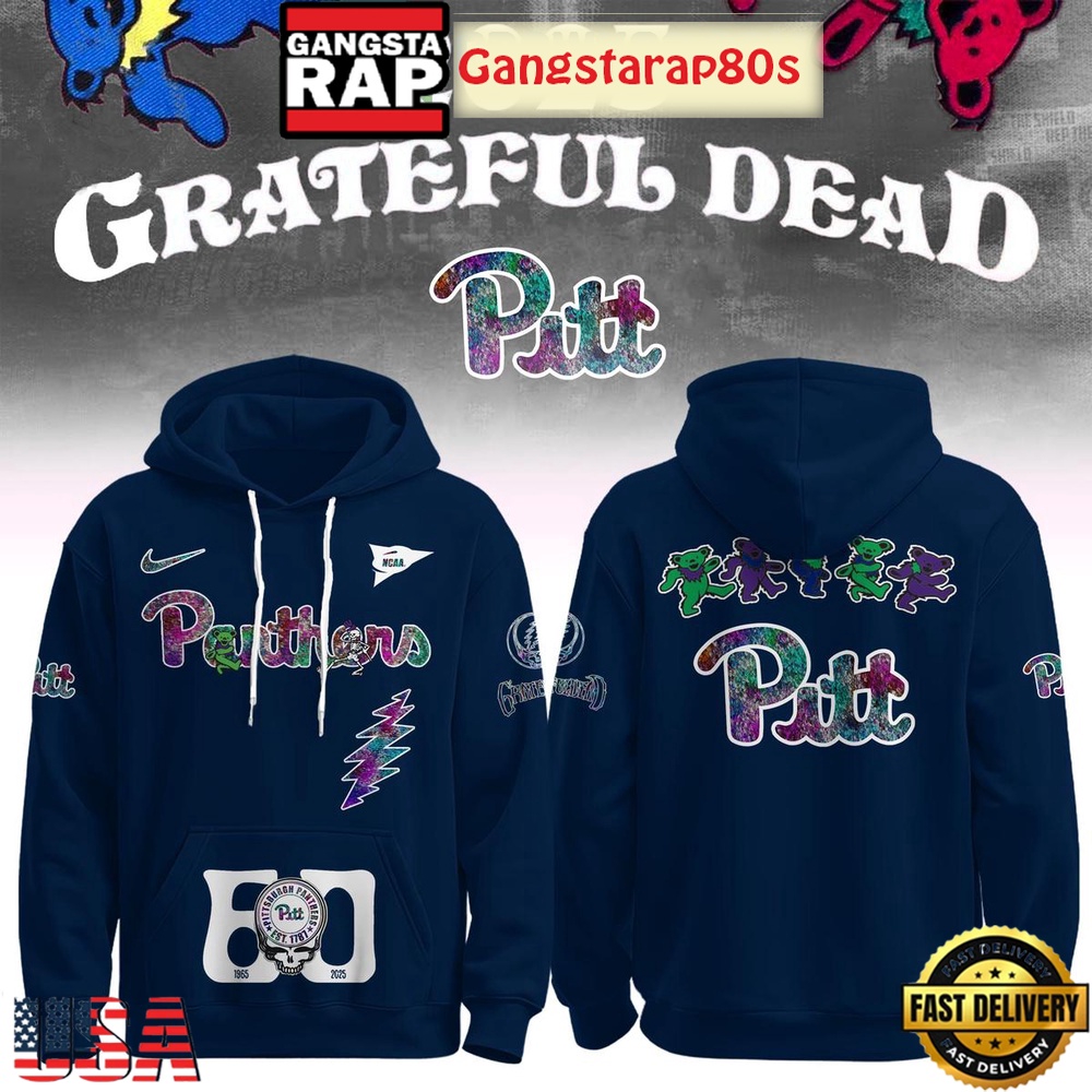 Pittsburgh Panthers x Grateful Dead 60 Years Unisex Hoodie Pittsburgh Panthers x Grateful Dead 60 Years Unisex Hoodie
