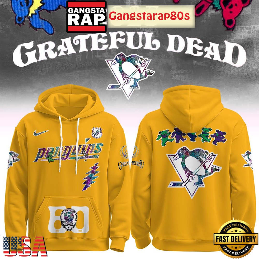 Pittsburgh Penguins Grateful Dead 60 Years Special Edition All Over Print Hoodie Pittsburgh Penguins Grateful Dead 60 Years Special Edition All Over Print Hoodie