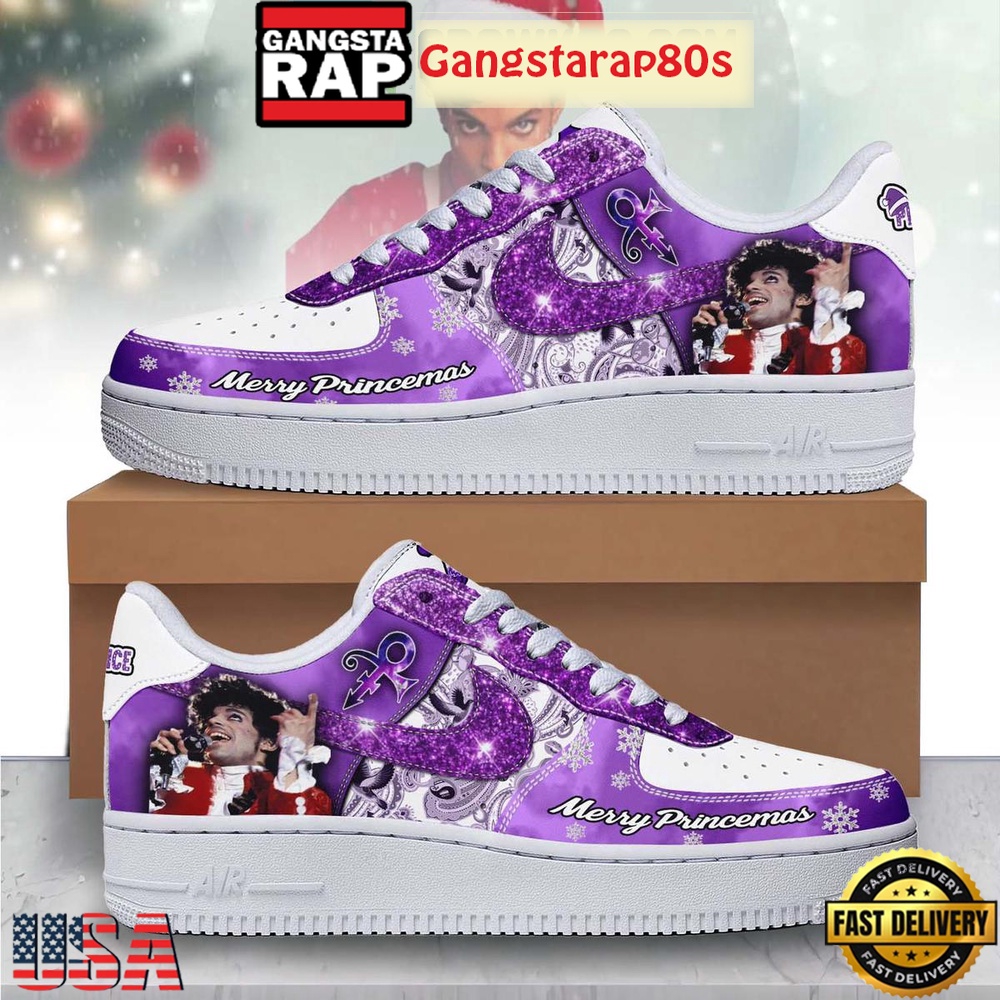 Prince Merry Christmas 2025 Air Force 1 Running Sneakers Shoes Prince Merry Christmas 2025 Air Force 1 Running Sneakers Shoes