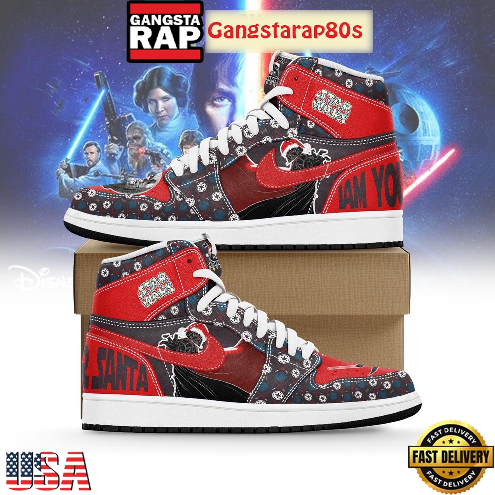 Star Wars I Am Your Santa Christmas Air Jordan 1 Running Sneakers Shoes Star Wars I Am Your Santa Christmas Air Jordan 1 Running Sneakers Shoes