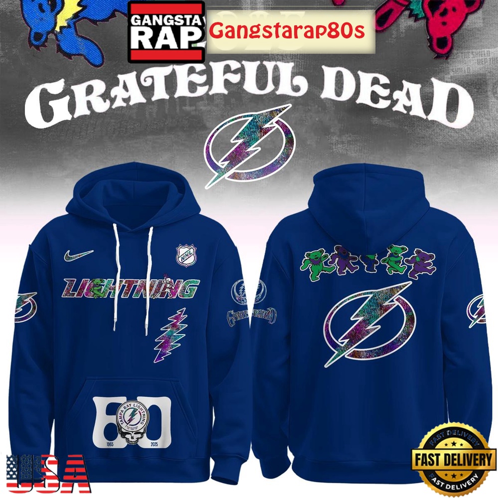 Tampa Bay Lightning Grateful Dead 60 Years Special Edition All Over Print Hoodie Tampa Bay Lightning Grateful Dead 60 Years Special Edition All Over Print Hoodie