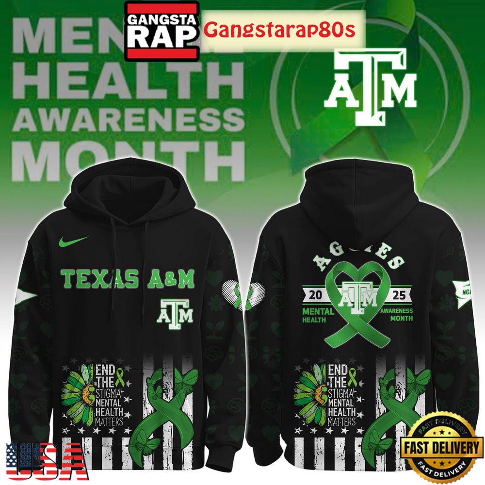 Texas A&M Aggies Mental Health Awareness Special Edition All Over Print Hoodie Texas A&M Aggies Mental Health Awareness Special Edition All Over Print Hoodie