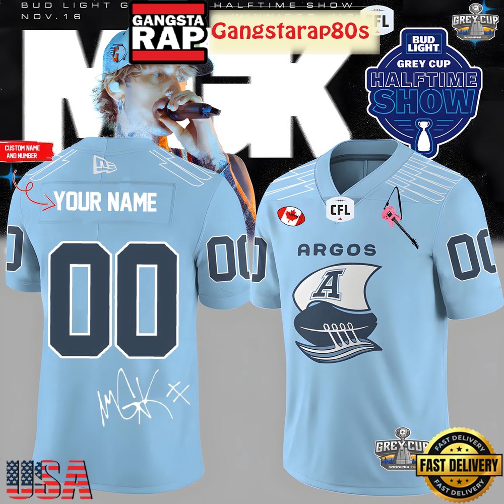 Toronto Argonauts x Machine Gun Kelly 2025 Custom Football Jersey Toronto Argonauts x Machine Gun Kelly 2025 Custom Football Jersey