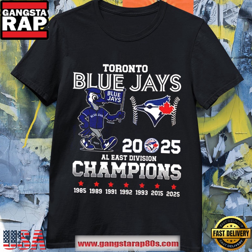 Toronto Blue Jays 2025 AL East Division 7X Champions Mascot Unisex T Shirt Toronto Blue Jays 2025 AL East Division 7X Champions Mascot Unisex T Shirt
