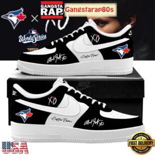 Toronto Blue Jays x The Weeknd World Series 2025 Black Air Force 1 Sneakers Shoes