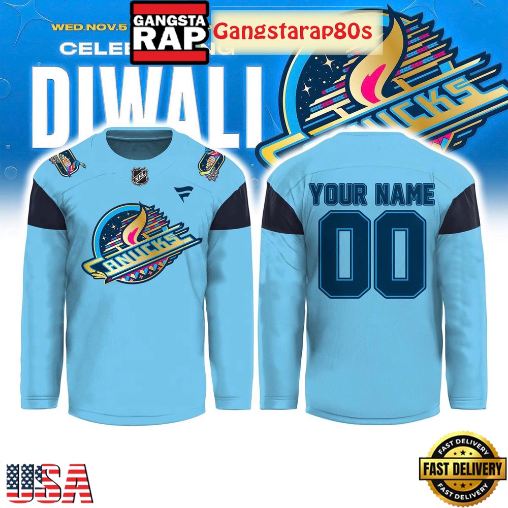 Vancouver Canucks Celebrating Diwali 2025 Custom Hockey Jersey Vancouver Canucks Celebrating Diwali 2025 Custom Hockey Jersey