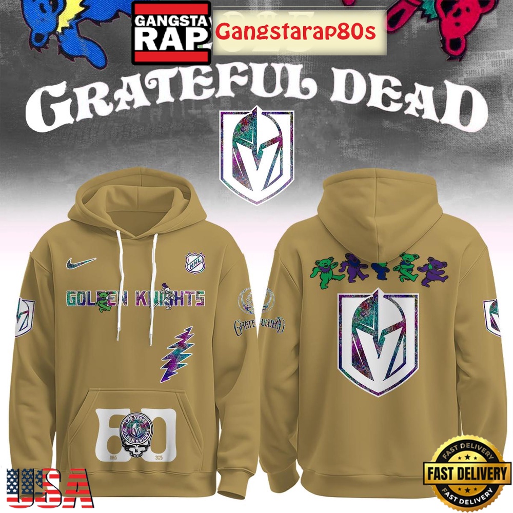 Vegas Golden Knights Grateful Dead 60 Years Special Edition All Over Print Hoodie Vegas Golden Knights Grateful Dead 60 Years Special Edition All Over Print Hoodie