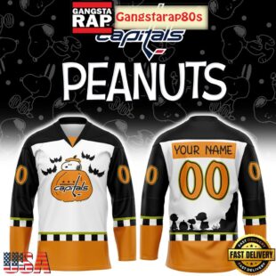 Washington Capitals Snoopy Peanuts Halloween Custom Hockey Jersey