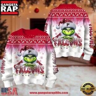 Atlanta Falcons NFL x The Grinch 2025 Edition Ugly Christmas Sweater