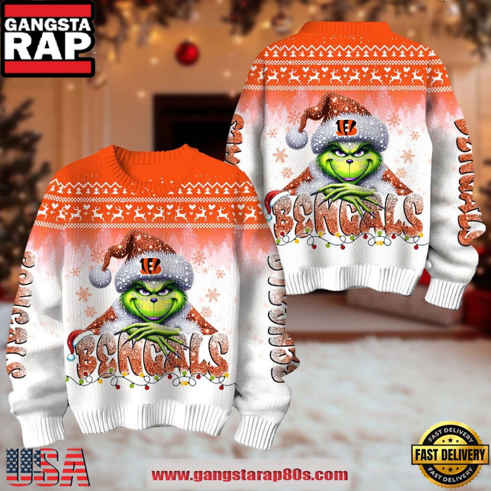Cincinnati Bengals NFL x The Grinch 2025 Edition Ugly Christmas Sweater Cincinnati Bengals NFL x The Grinch 2025 Edition Ugly Christmas Sweater