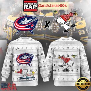 Columbus Blue Jackets x Snoopy Winter 2025 Ugly Xmas Sweater