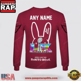 Custom Name Arizona Cardinals x Bad Bunny Super Bowl 2026 3D Sweatshirt