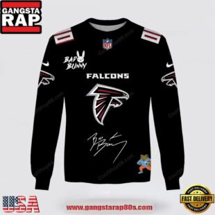 Custom Name Atlanta Falcons x Bad Bunny Super Bowl 2026 3D Sweatshirt