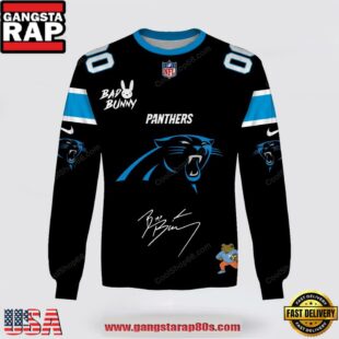 Custom Name Carolina Panthers x Bad Bunny Super Bowl 2026 3D Sweatshirt