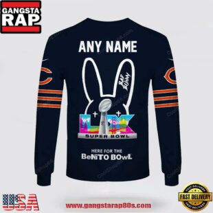 Custom Name Chicago Bears x Bad Bunny Super Bowl 2026 3D Sweatshirt