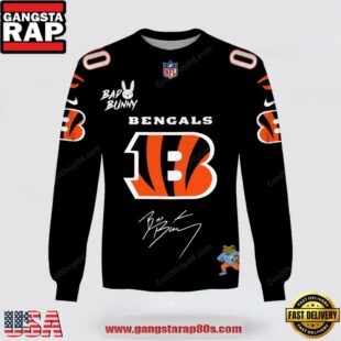 Custom Name Cincinnati Bengals x Bad Bunny Super Bowl 2026 3D Sweatshirt
