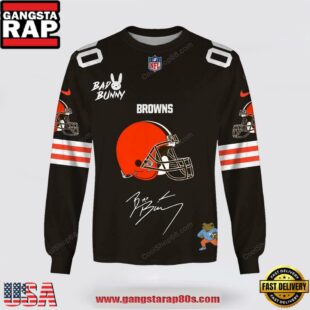 Custom Name Cleveland Browns x Bad Bunny Super Bowl 2026 3D Sweatshirt