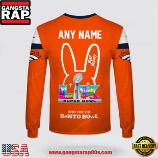 NFL Denver Broncos x Bad Bunny Super Bowl 2026 Special Edition Custom Sweatshirt 1 Custom Name Denver Broncos x Bad Bunny Super Bowl 2026 3D Sweatshirt
