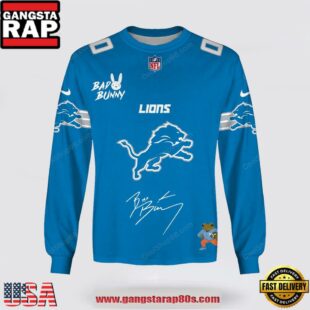 Custom Name Detroit Lions x Bad Bunny Super Bowl 2026 3D Sweatshirt