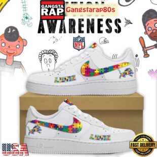 Detroit Lions Autism Awareness Limited Edition Air Force 1 Sneakers Shoes