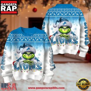 Detroit Lions NFL x The Grinch 2025 Edition Ugly Christmas Sweater