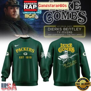 Green Bay Packers x Luke Combs My Kinda Saturday Night Tour Green Sweatshirt