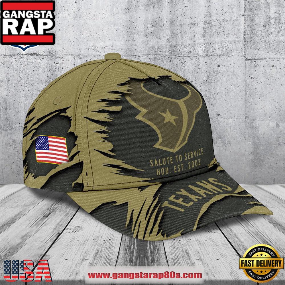 NFL Houston Texans Salute to Service 2025 New Cap Hats NFL Houston Texans Salute to Service 2025 New Cap Hats
