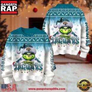 Jacksonville Jaguars NFL x The Grinch 2025 Edition Ugly Christmas Sweater