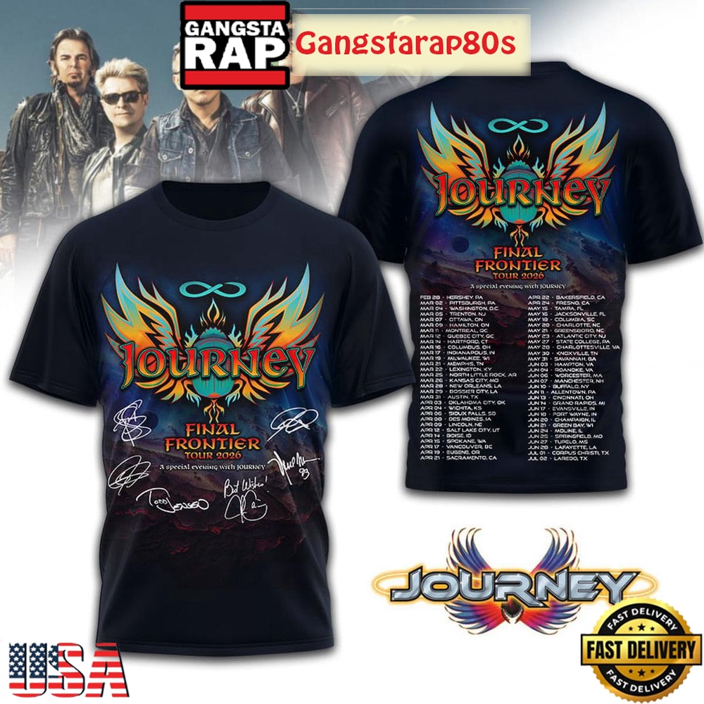 Journey Final Frontier 2026 Tour Shirt Journey Final Frontier 2026 Tour Shirt